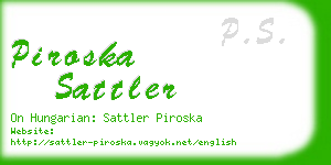 piroska sattler business card